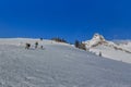 Climbing on mountain in winter Royalty Free Stock Photo