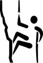 Climbing rappelling icon Royalty Free Stock Photo