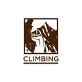 Climbing rock mountain design for t shirt Royalty Free Stock Photo