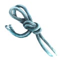 Climbing rope knot. Watercolor Bouldering equipments illustration. Isolated white background Royalty Free Stock Photo