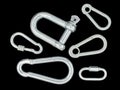 Climbing safety steel carabiners Royalty Free Stock Photo