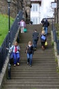 Climbing the stairs in beautiful Edinburgh.