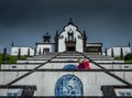 Climbing stairs to the Our Lady of Peace chapel Royalty Free Stock Photo