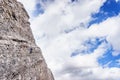 Climbing Steep Rock Walls at the Grassi Lakes near Canmore Royalty Free Stock Photo