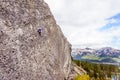 Climbing Steep Rock Walls at the Grassi Lakes near Canmore Royalty Free Stock Photo