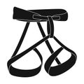 Climbing strapping, insurance.Mountaineering single icon in black style vector symbol stock illustration web.