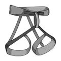 Climbing strapping, insurance.Mountaineering single icon in monochrome style vector symbol stock illustration web.