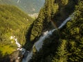 Climbing on the Stuibenfall via ferrata