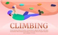 Climbing teritory concept banner, cartoon style Royalty Free Stock Photo