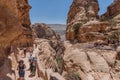 Climbing to impressive Ad Deir Monastery, 800 rock-cut steps