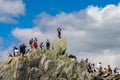 Climbing Tryffan via the South Ridge in the Ogwen Vally in Snowdonia