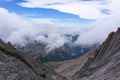 Climbing up keyhole route on Longs Peak Royalty Free Stock Photo