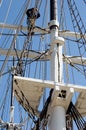 Climbing up a mast. Royalty Free Stock Photo
