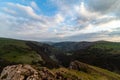 Climbing up in the mount on the morning in the Peak District, Thor Cave