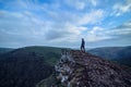 Climbing up in the mount on the morning in the Peak District, Thor Cave