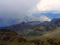 Climbing up to the Khardungla pass, Himalayan mountains, Jammu and Kashmir, Ladakh, India Royalty Free Stock Photo