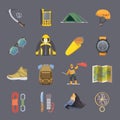 Climbing vector flat icons