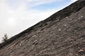 Climbing the volcano Semeru, Indonesia. Crater covered with debris