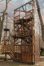 Climbing wall in an amusement park