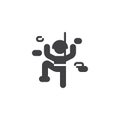 Climbing wall sport vector icon