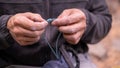 Climbing world: Fisherman knot on a chalk bag