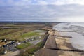 Climping Beach repairing sea defences after storms.