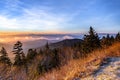 Scenic sunrise view from Clingmans dome Great Smoky Mountain Nation Park Tennessee USA