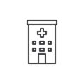 Clinic building line icon