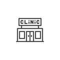 Clinic building line icon