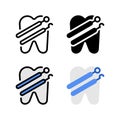 Clinic Dental Equipment Tool Icon, and illustration Vector