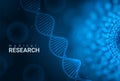 Clinic medical research dna background. Abstract clinic biology blue technology banner