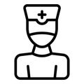 Clinic nurse icon outline vector. Care person