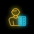 Clinic patient icon neon vector Royalty Free Stock Photo