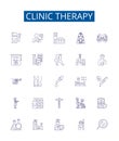 Clinic therapy line icons signs set. Design collection of Therapy, Clinic, Psychotherapy, Reiki, Counselling