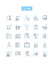 Clinic vector line icons set. Clinic, Medical, Healthcare, Outpatient, Treatment, Diagnostic, Surgery illustration