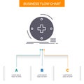 Clinical, digital, health, healthcare, telemedicine Business Flow Chart Design with 3 Steps. Glyph Icon For Presentation