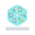 Clinical ear examination concept line icons with text