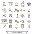 Clinical laboratory icons set