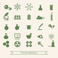 Clinical laboratory icons set