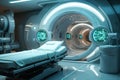 Clinical Mri machine interior. Generate Ai