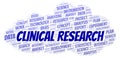 Clinical Research word cloud. Royalty Free Stock Photo