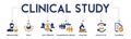 Clinical study banner web icon  illustration concept for clinical trial research Royalty Free Stock Photo