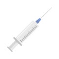 Clinical syringe icon, flat style