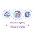 Clinical trial eligibility concept icon