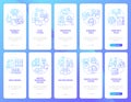 Clinical trials blue gradient onboarding mobile app screen set Royalty Free Stock Photo