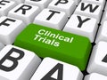 Clinical trials button Royalty Free Stock Photo
