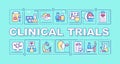 Clinical trials word concepts blue banner Royalty Free Stock Photo