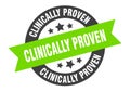 clinically proven sign. clinically proven round ribbon sticker. clinically proven