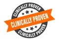 clinically proven sign. clinically proven round ribbon sticker. clinically proven