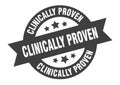 clinically proven sign. clinically proven round ribbon sticker. clinically proven